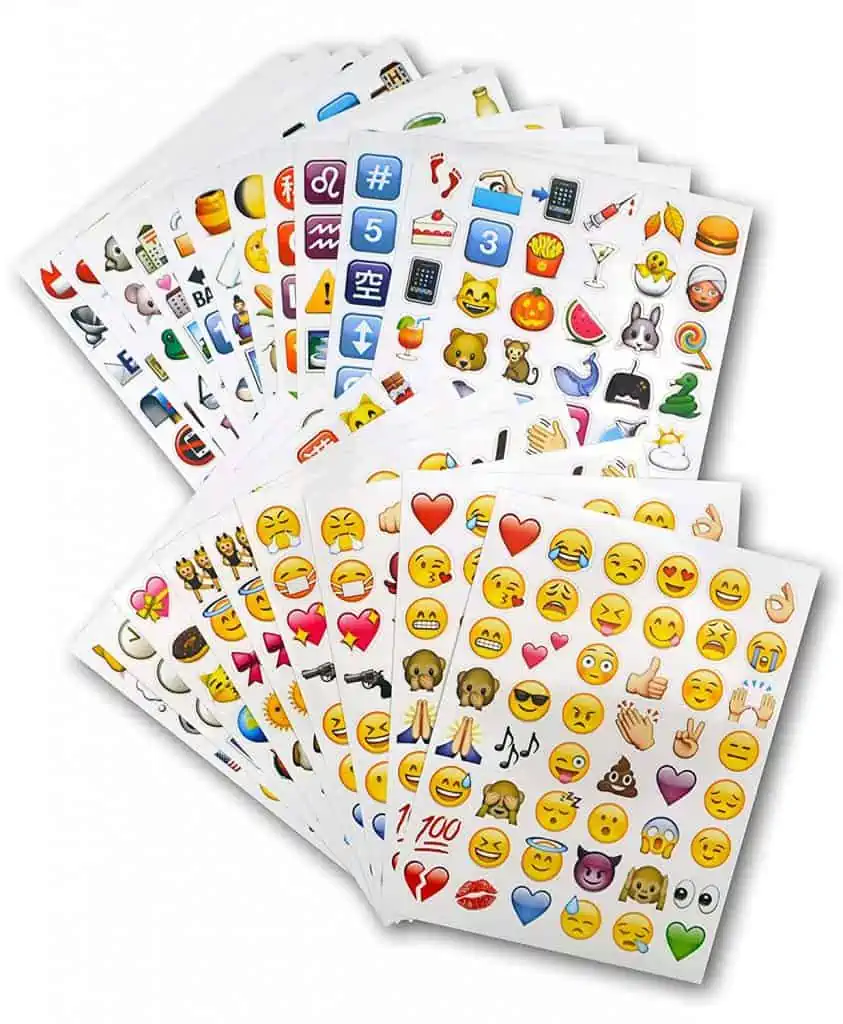 Emoji jumbo sticker pack.