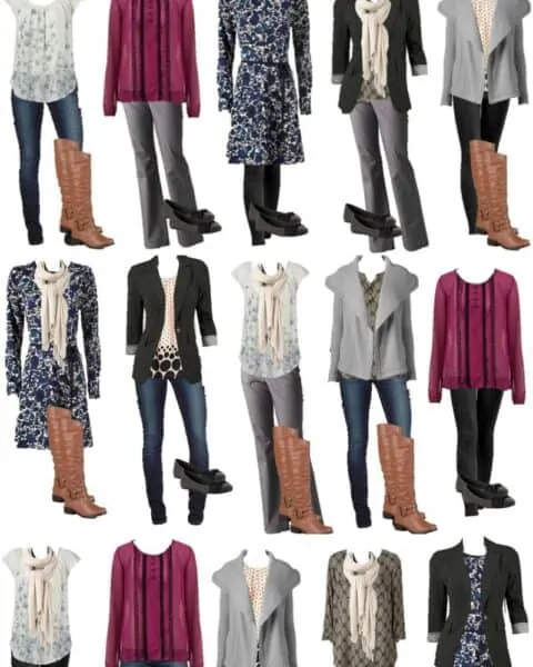 Kohl's women's winter mix and match wardrobe.