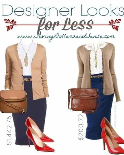 two business casual outfits side by side