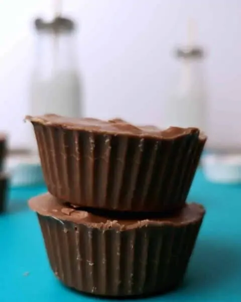 Homemade chocolate peanut butter cups.