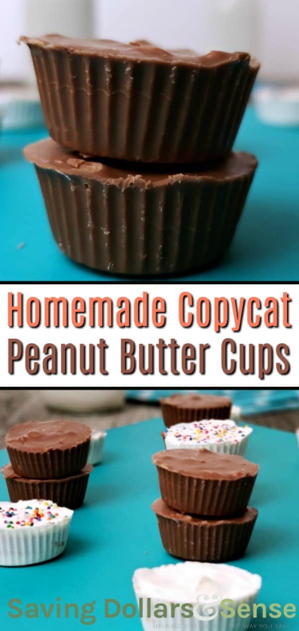 Homemade copycat peanut butter cups.