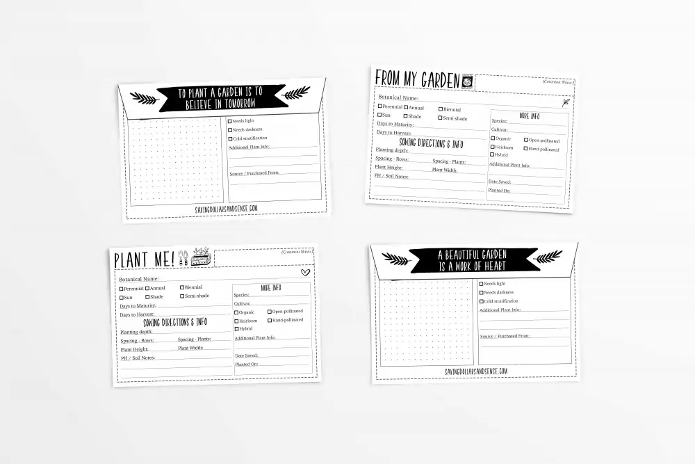 printable garden seed envelope