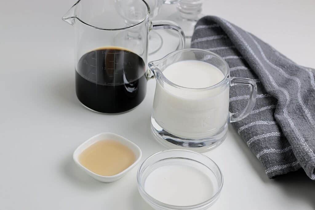 Ingredients for copycat latte drink.