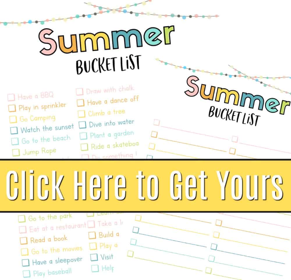 summer bucket list printable image