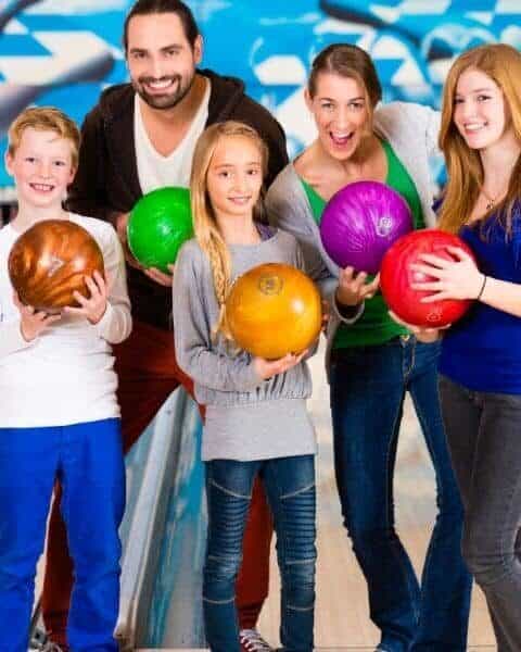a family out bowling together