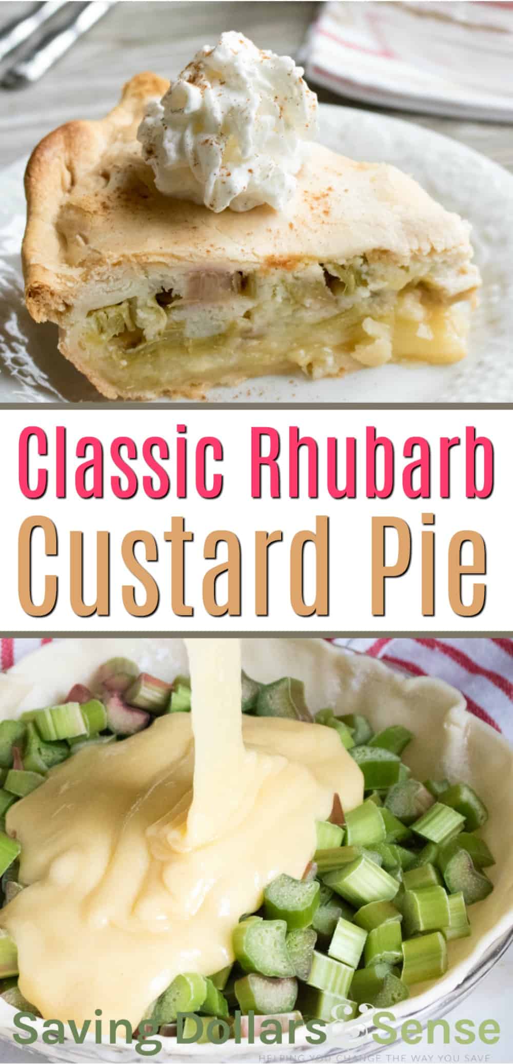 Old Fashioned Rhubarb Custard Pie - Saving Dollars & Sense