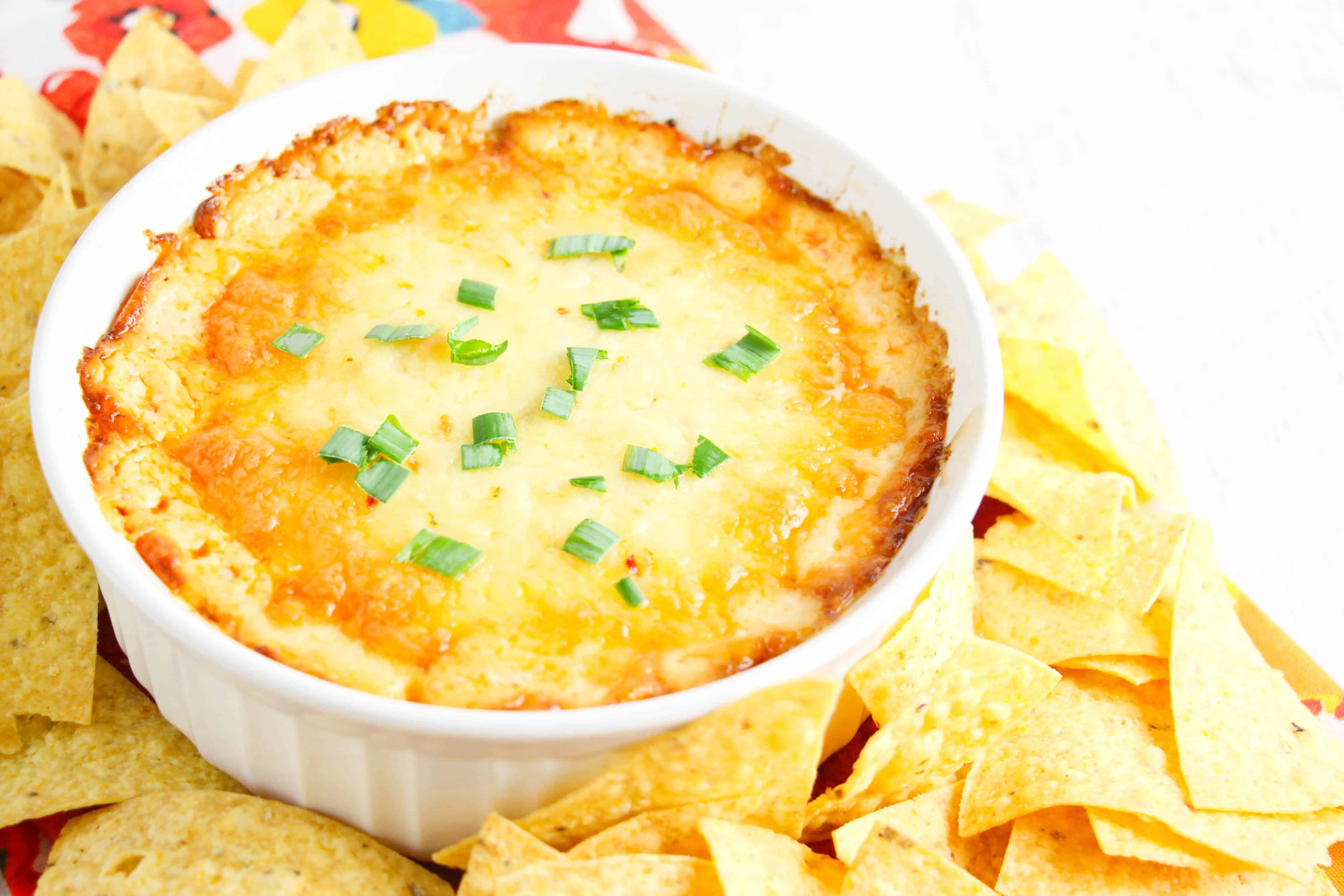 bowl full of cheesy chicken ranch dip