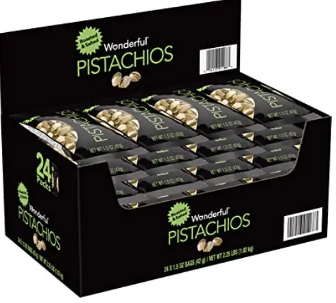 Wonderful pistachios snack pack.