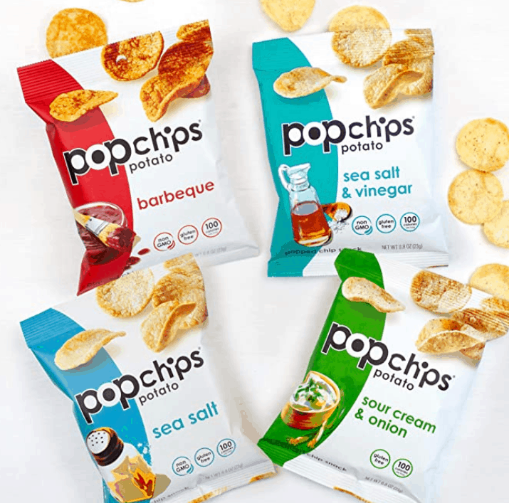 Pop chips potato chips, a variety of flavors.