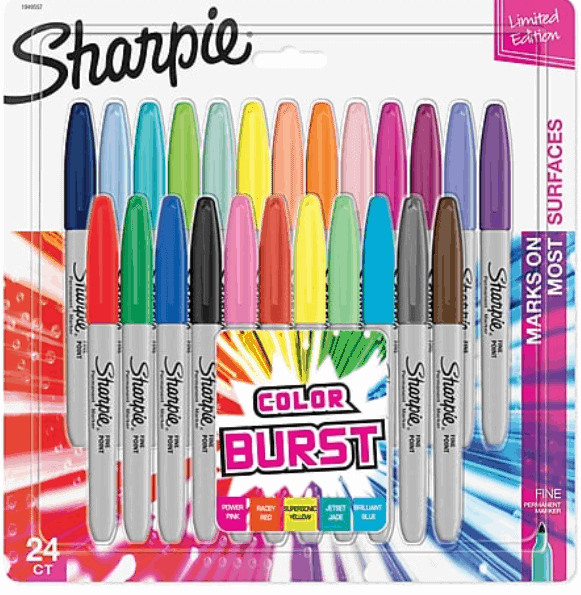 Color burst collection of Sharpie markers.
