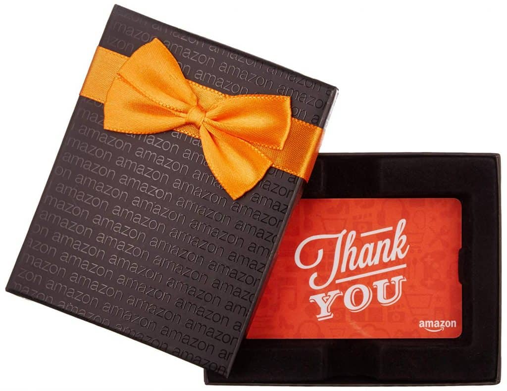 Amazon gift card that says Thank You.
