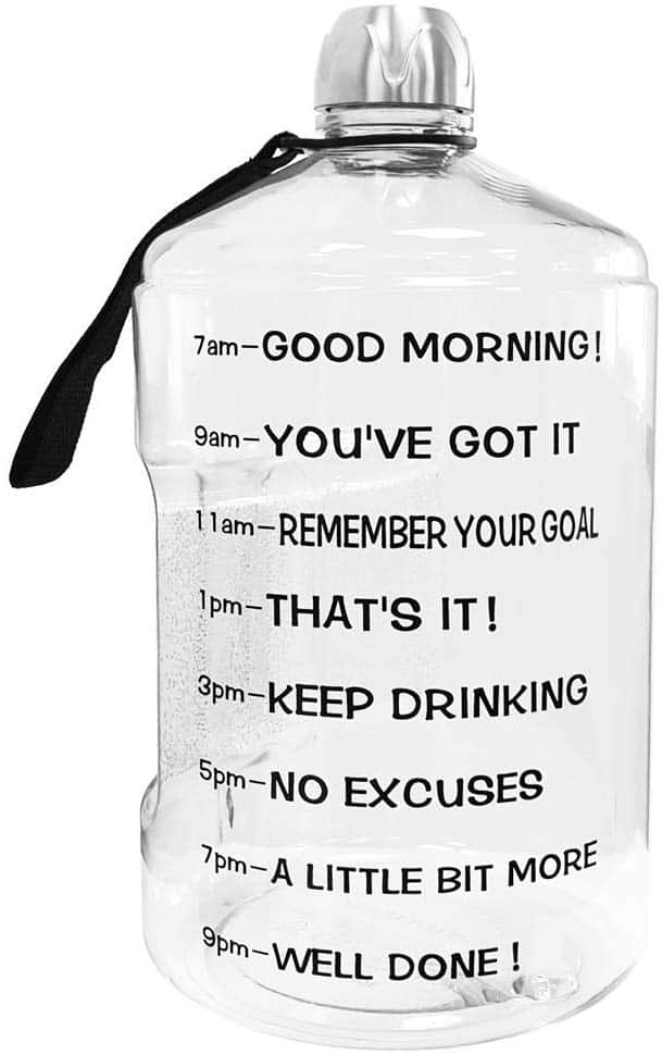 Inspirational drinking water bottle to encourage people to drink more water.