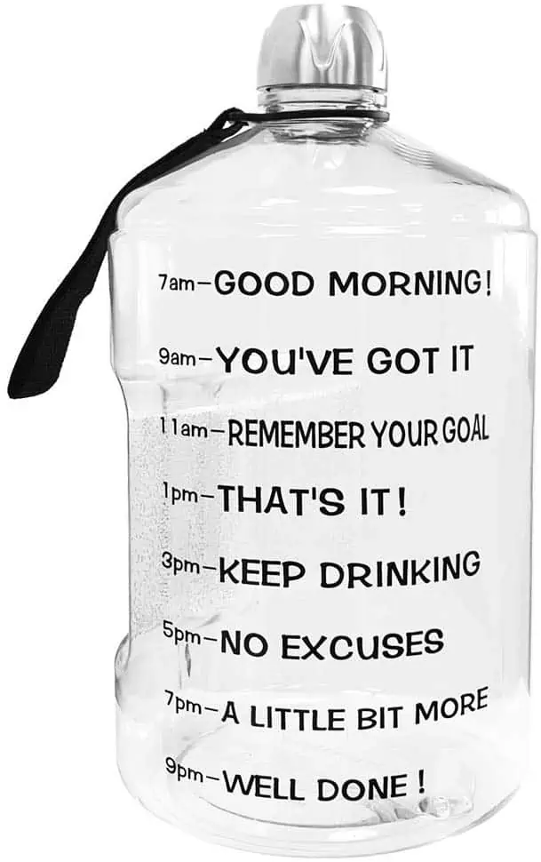 Inspirational drinking water bottle to encourage people to drink more water.