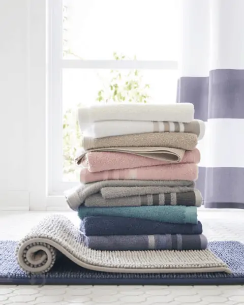 Stack of clean bath towels