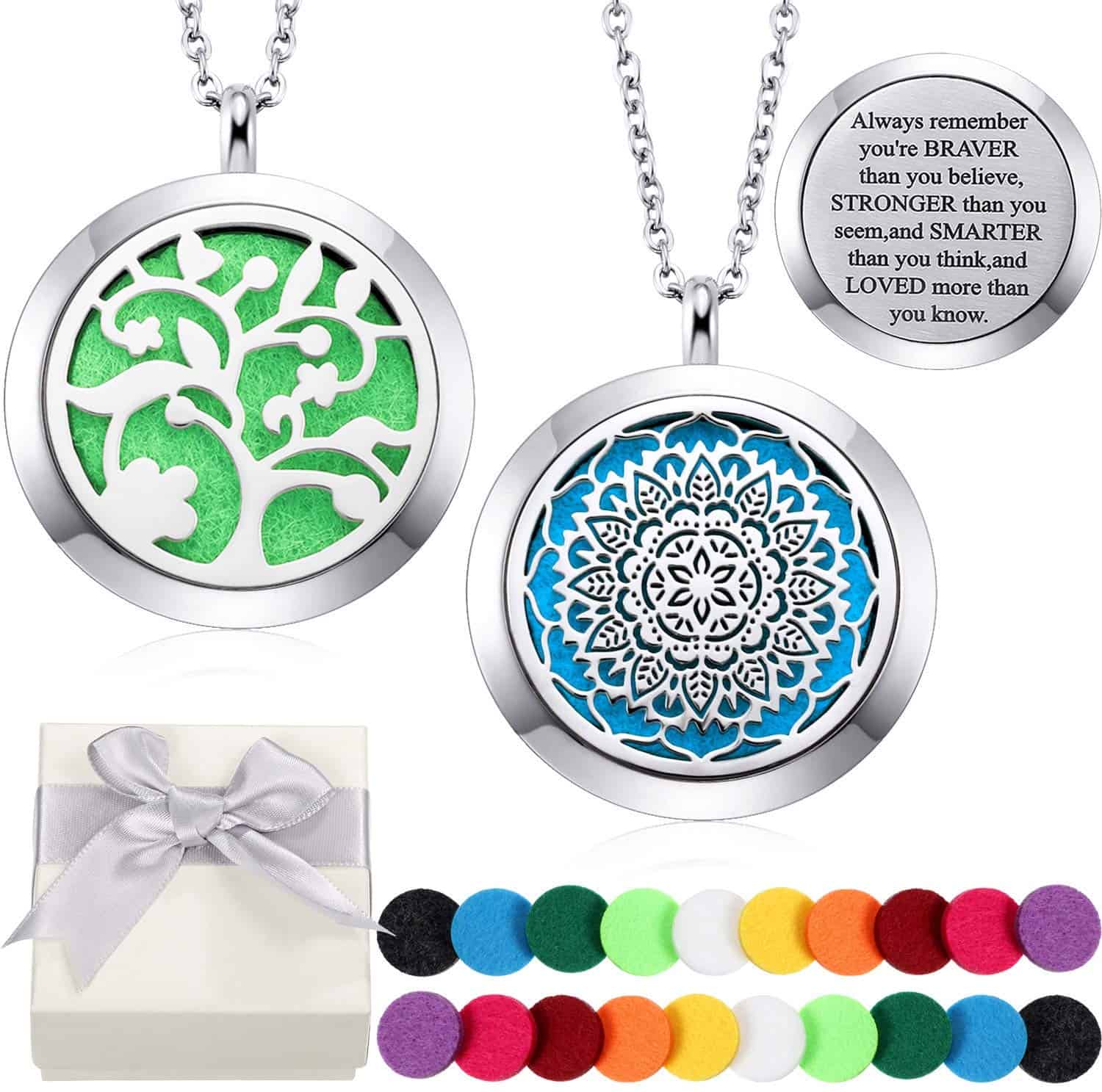 Essential oil diffuser necklace.