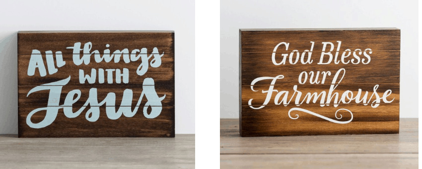 Farmhouse signs.