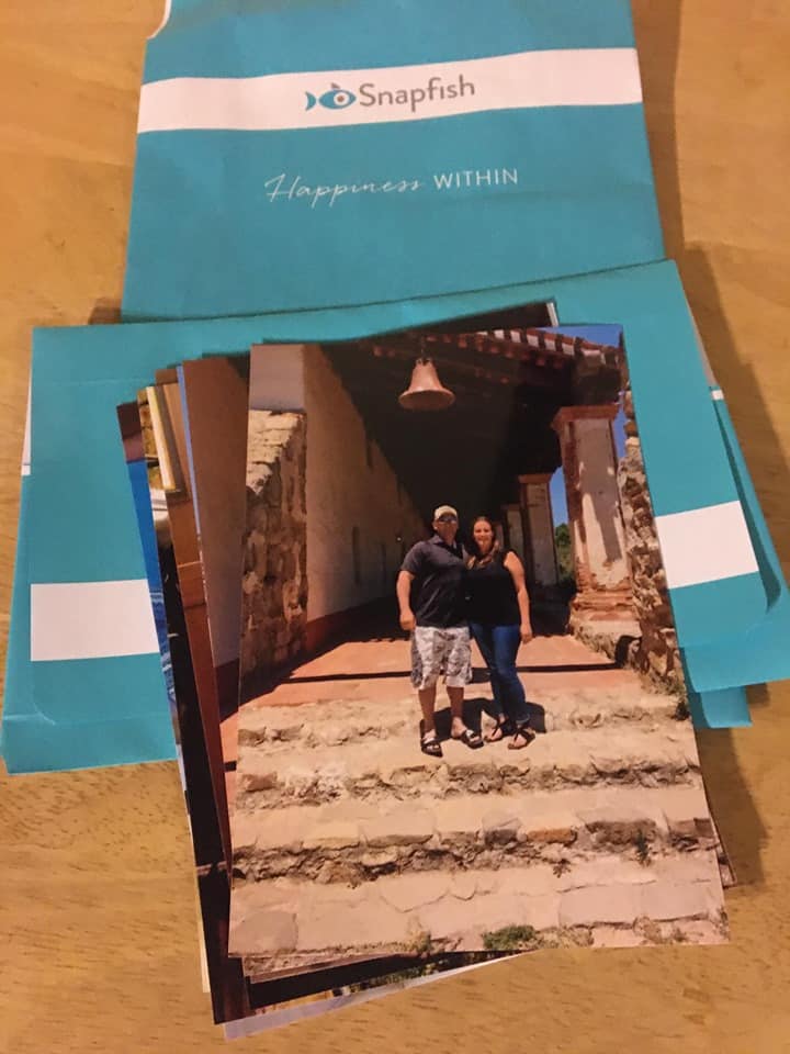 A stack of photo prints from Snapfish.