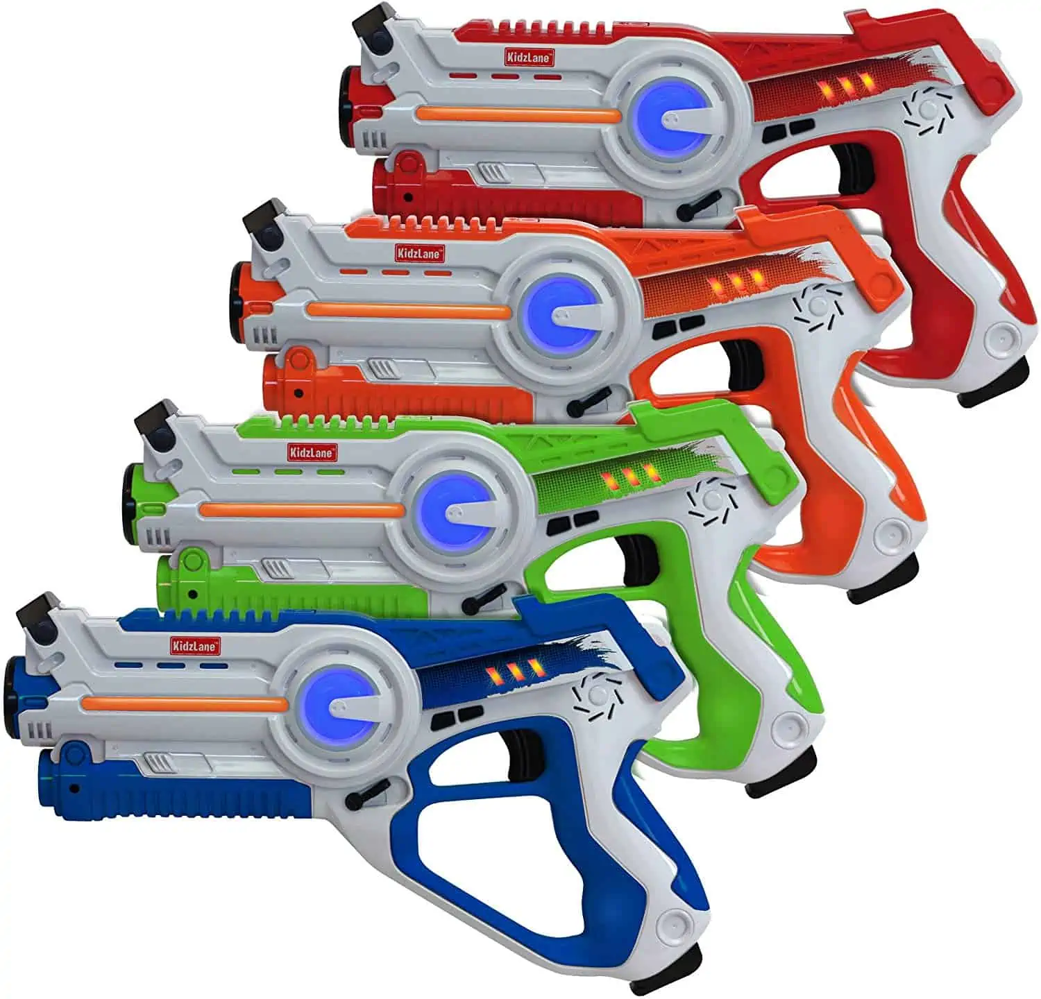 Toy guns available in a variety of colors.