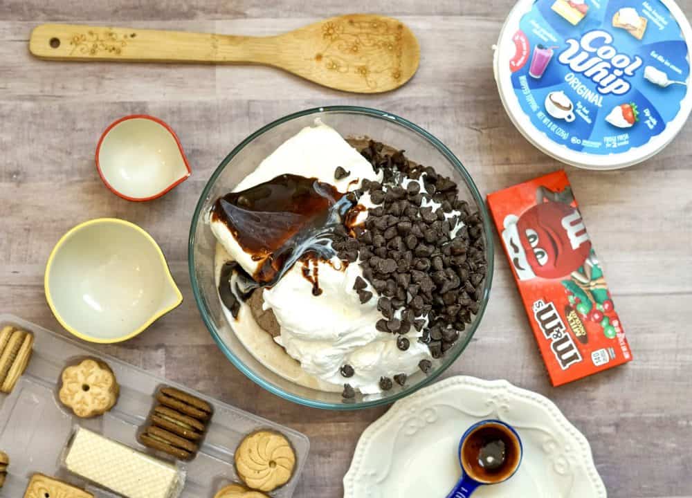 Edible Brownie Batter Dessert Dip Recipe ingredients.