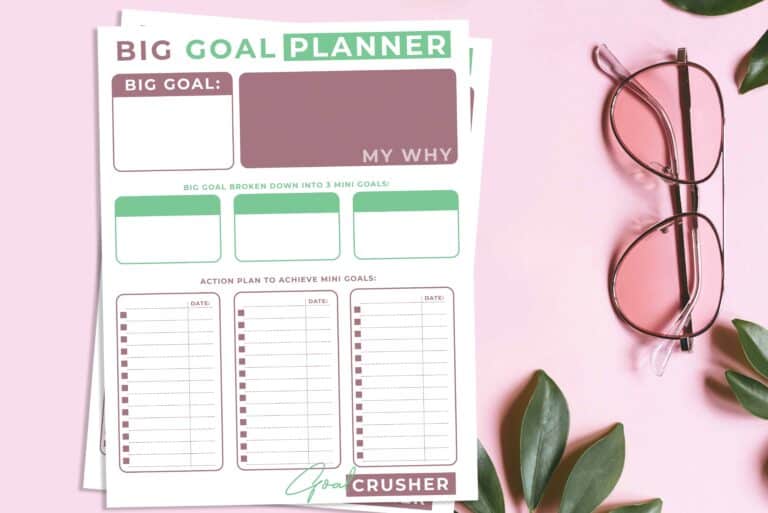  Printable Big Goal Planning Worksheet
