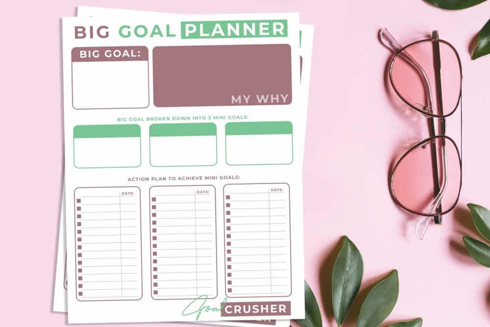 Goal planning worksheet.