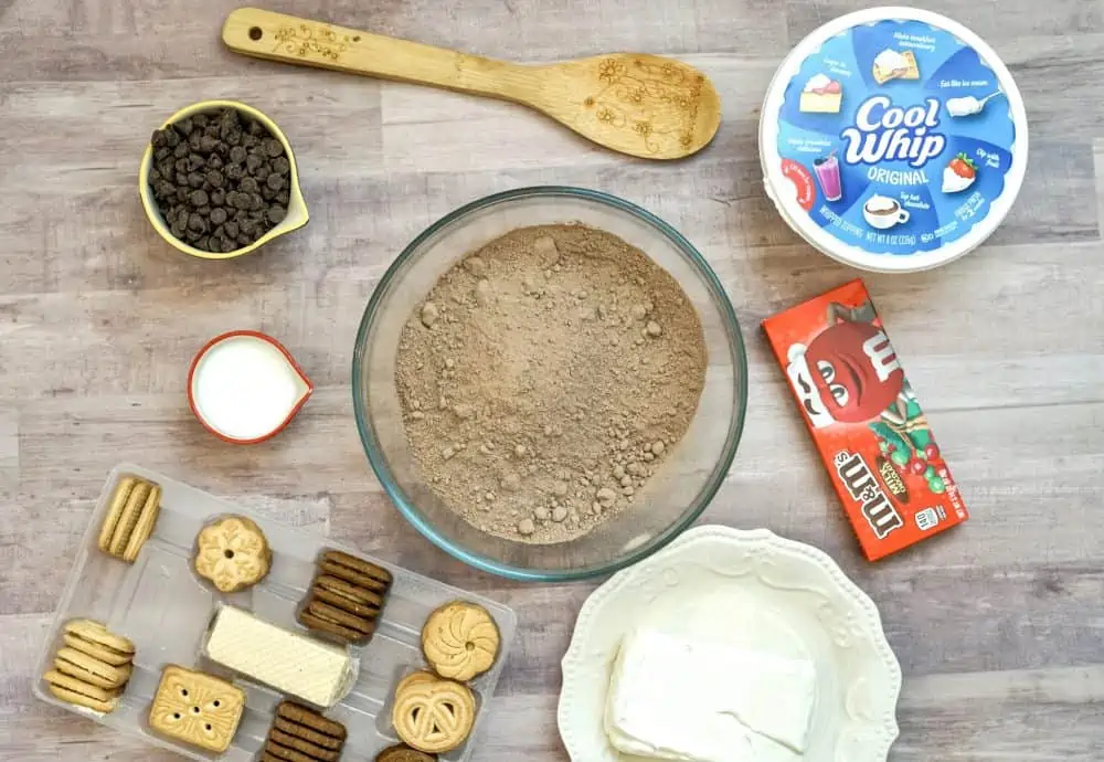 Edible Brownie Batter Dessert Dip Recipe ingredients.