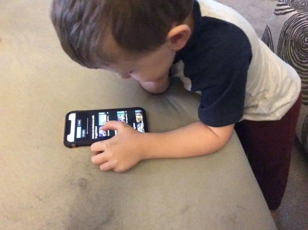 A little boy watching Yippee family streaming shows.