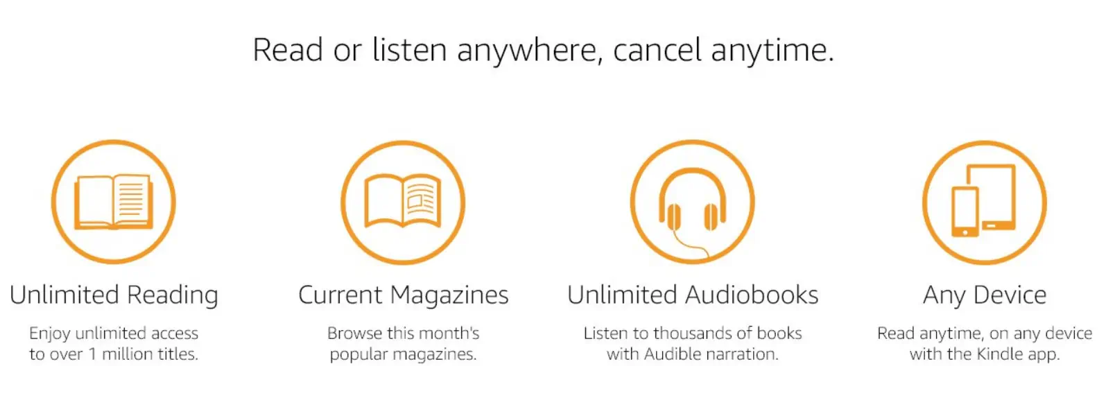Kindle Unlimited deal with unlimited magazines and audiobooks.
