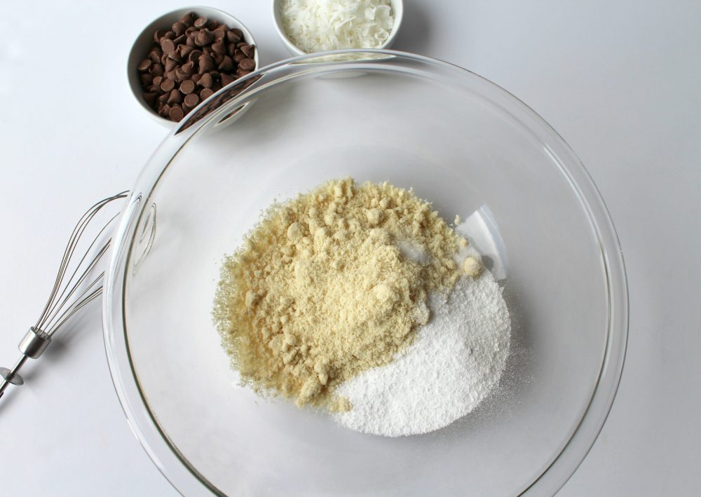 keto samoas, dry ingredients.