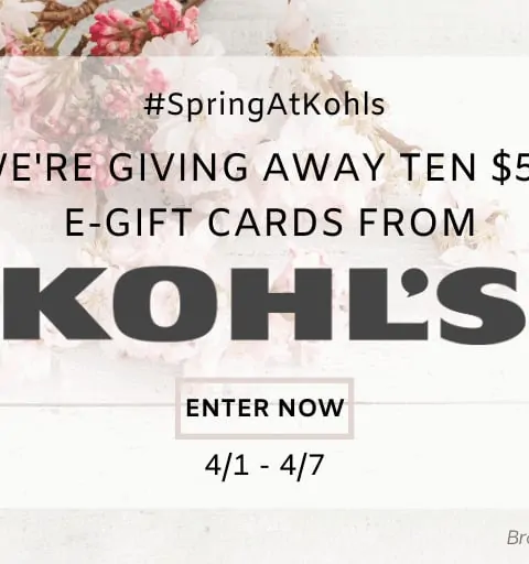 Kohl's gift card giveaway to go spring shopping.