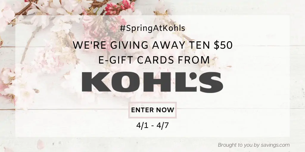 Kohl\'s gift card giveaway to go spring shopping.