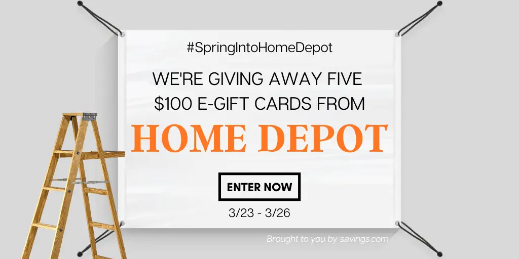 Home Depot e-gift card giveaway.
