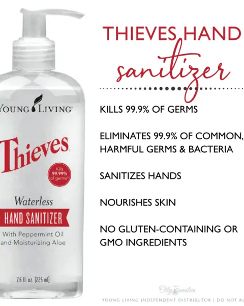 Thieves hand sanitizer benefits and information.