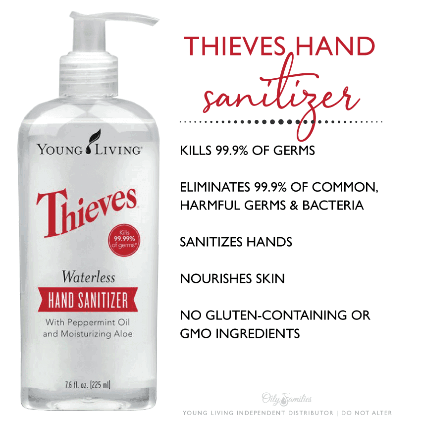 Thieves hand sanitizer benefits and information.