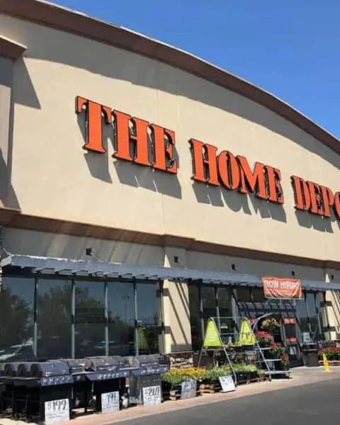 The Home Depot building with a giveaway.
