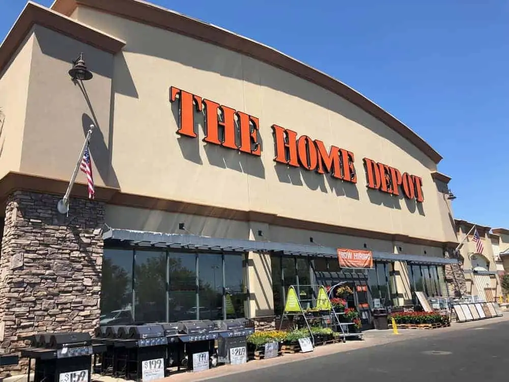 The Home Depot building with a giveaway.