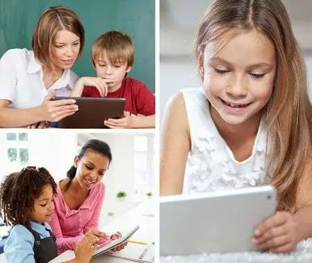 A group of children working on their laptops.