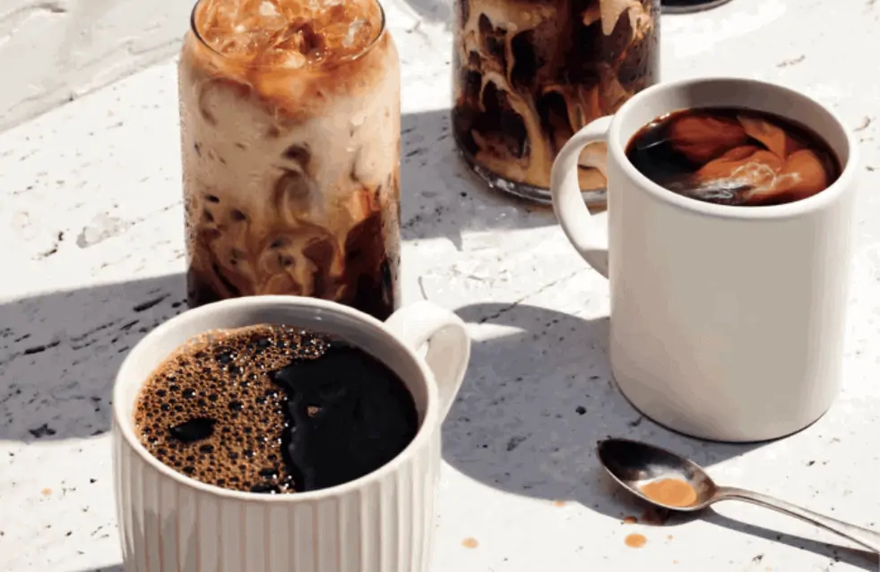 A cup of coffee, with Bread