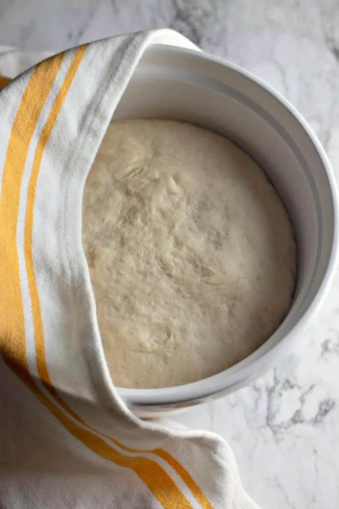 Let dough from Homemade Soft Pretzels rise.
