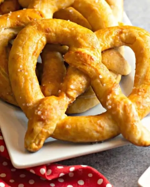 Homemade soft pretzel recipe.