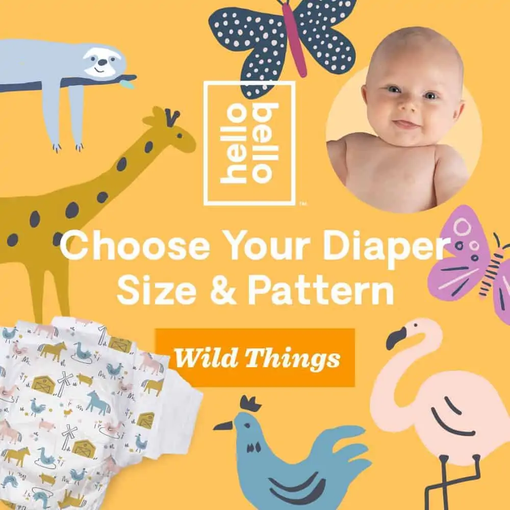 Choose your diaper size and pattern from Hello Bello discount diaper deals.