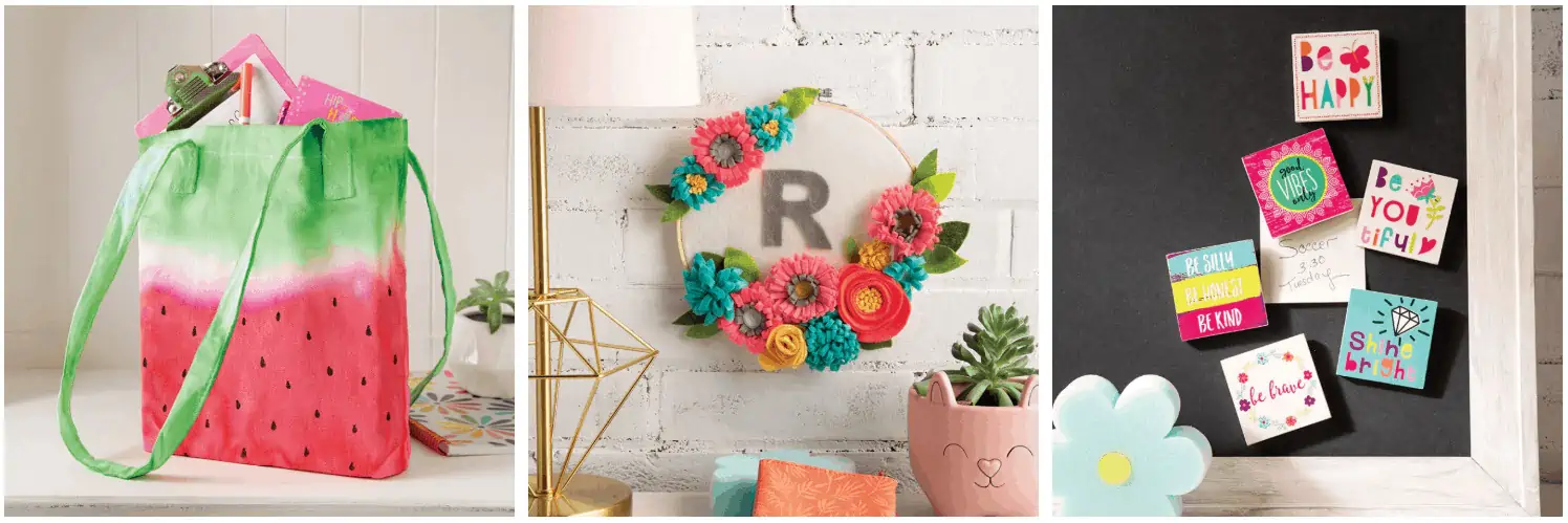 Felt flower wreath with the letter \"R\" from Creative girls club coupon and sale.