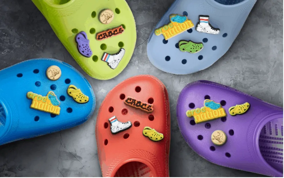 several croc shoes