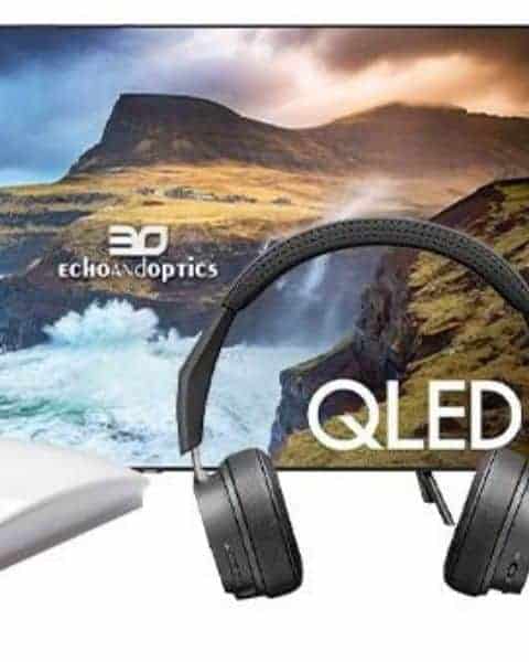 television and headphones