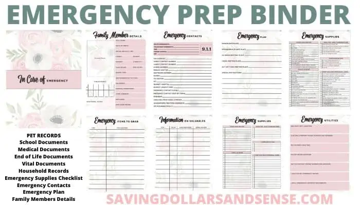 Emergency Preparedness Plan Binder