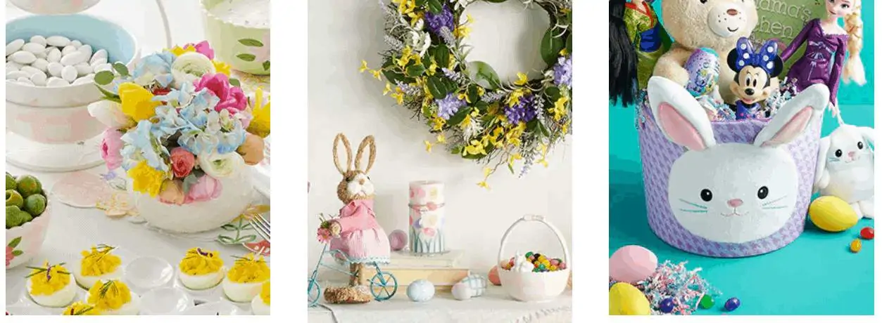 A group of Easter decor from Kohl\'s spring sale.