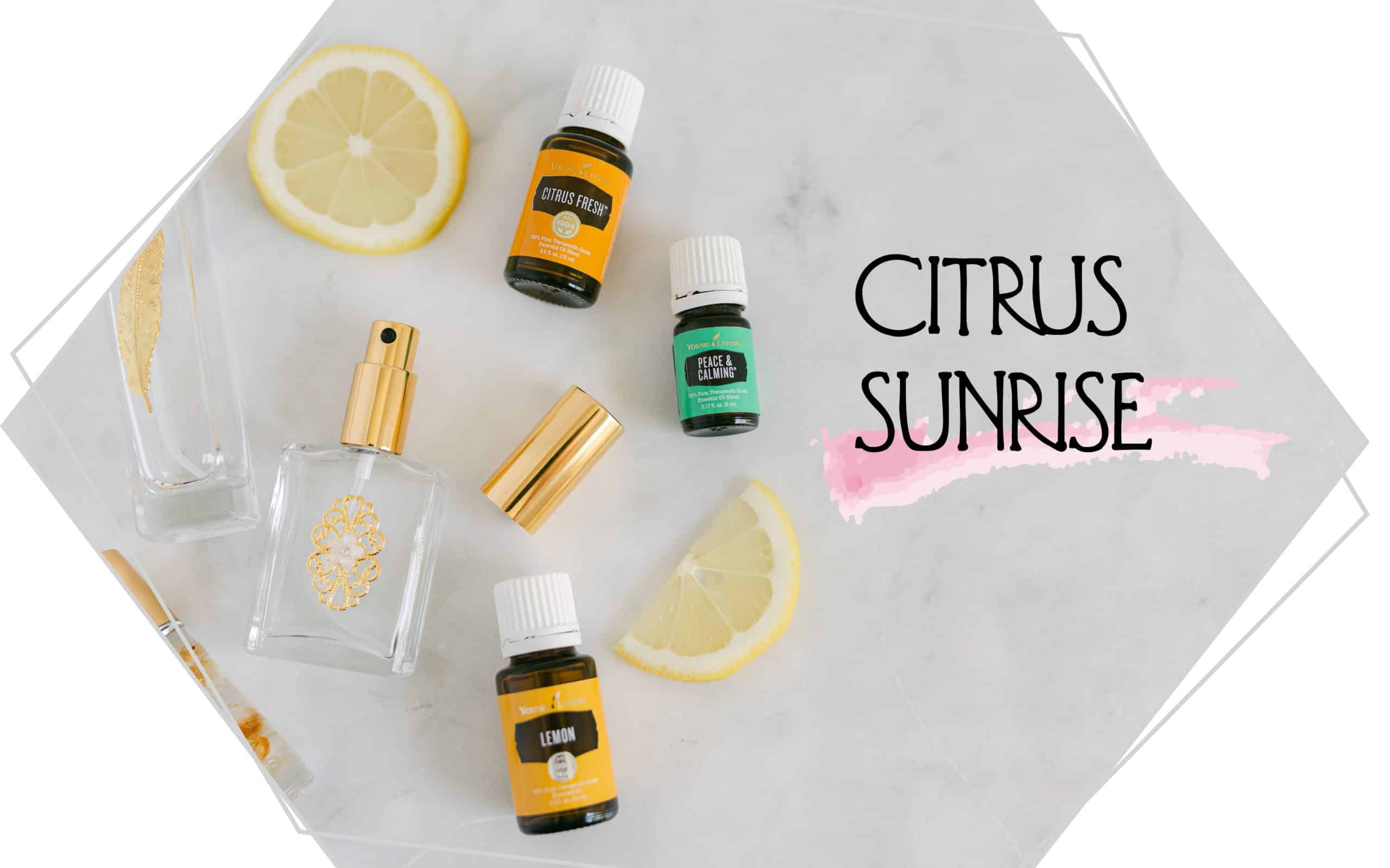 Citrus Sunrise essential oil bottles. 