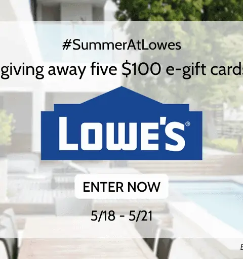 Spend summertime by winning a Lowes gift card.