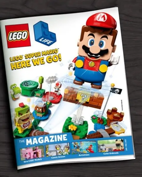Lego magazine with Supermario and Bowser on the cover of this months issue.