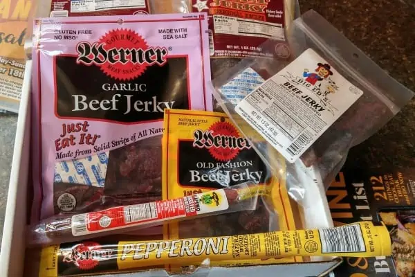 Stick in a box gourmet beef jerky.